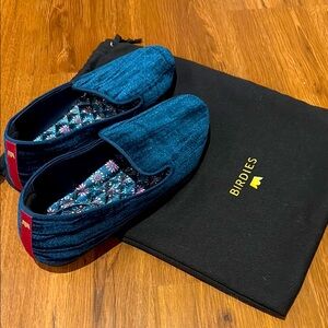 Birdies Starling blue velvet flats, like new, size 8